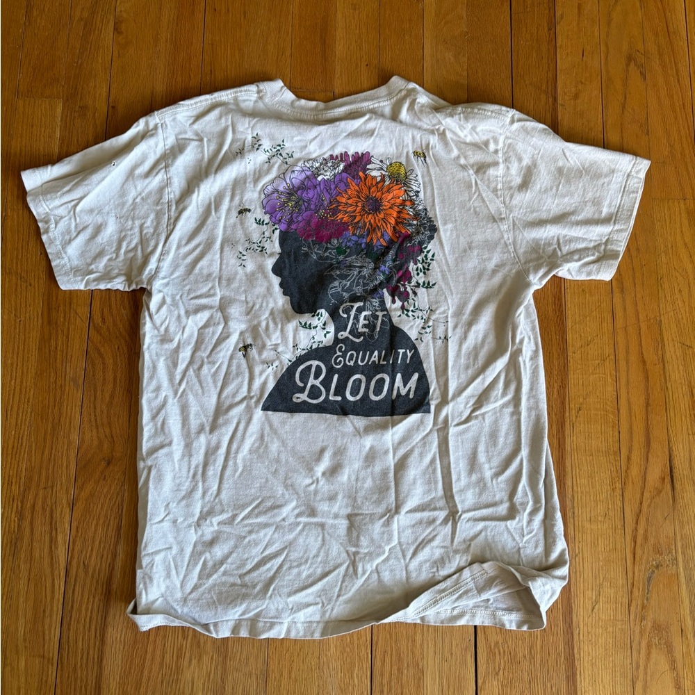 White T-Shirt with Floral Graphic